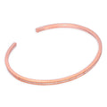 Rosévergoldeter ovaler Sterlingsilber-Armreif mit klarem Zirkonia für Teenager