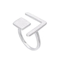 Sterlingsilber Quadrat & Winkel Verstellbar Midi Ring