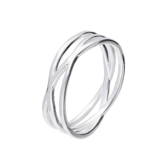 Sterlingsilber Webfäden Ring Größe 17 1/4