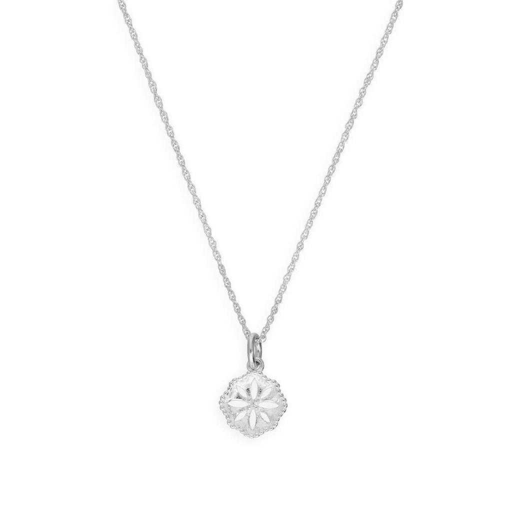 Sterlingsilber Ausgeschnitten Blume Anhänger Halskette 40,5 - 56 cm