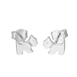 Sterlingsilber Klein Scotchterrier Ohrstecker