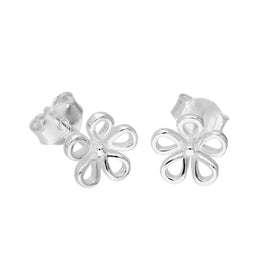 Sterlingsilber Ausgeschnitten Blume Ohrstecker