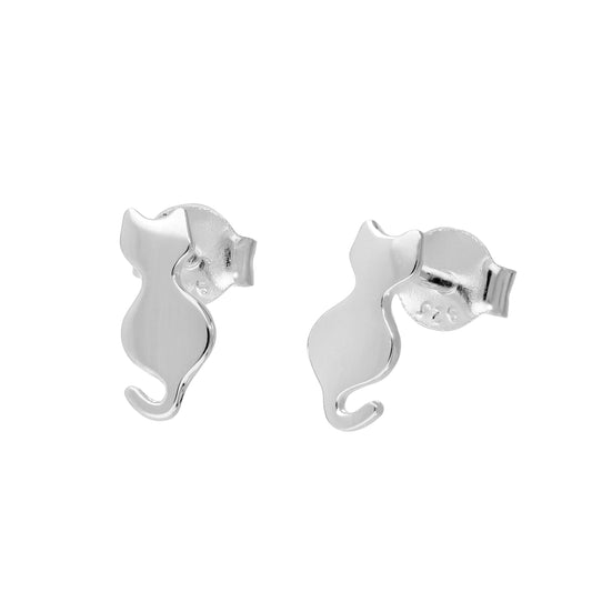 Sterlingsilber Katze Silhouette Ohrstecker