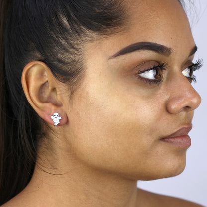 Sterlingsilber Weißer Geist Ohrstecker