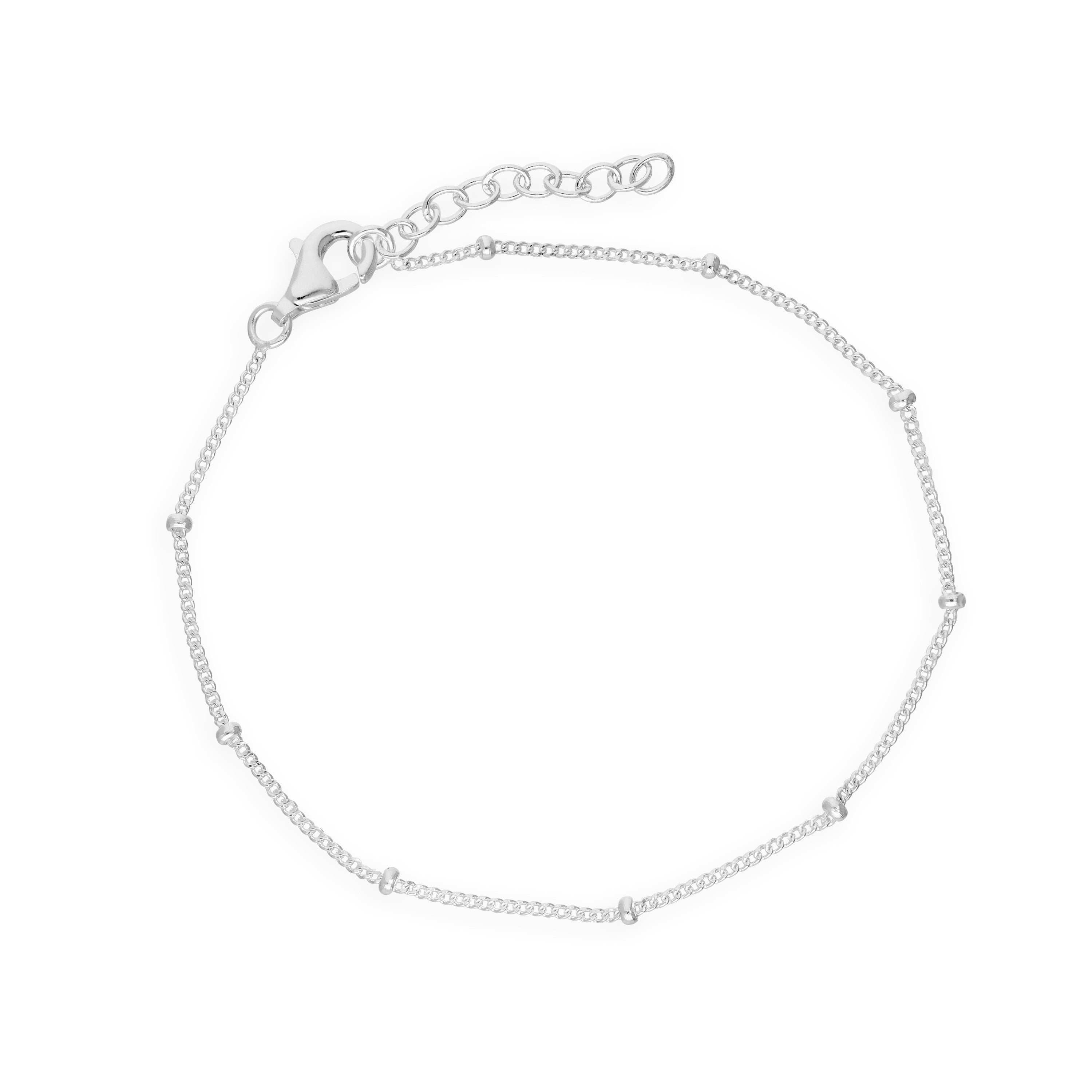 Sterlingsilber 19 cm Armband mit Fixierten Kügelchen