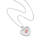 Kleine Sterlingsilber Heart Floating Charm Medaillon auf Kette 16 - 22 Inches