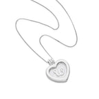 Kleine Sterlingsilber Heart Floating Charm Medaillon auf Kette 16 - 22 Inches