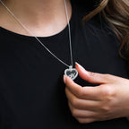 Kleine Sterlingsilber Heart Floating Charm Medaillon auf Kette 16 - 22 Inches
