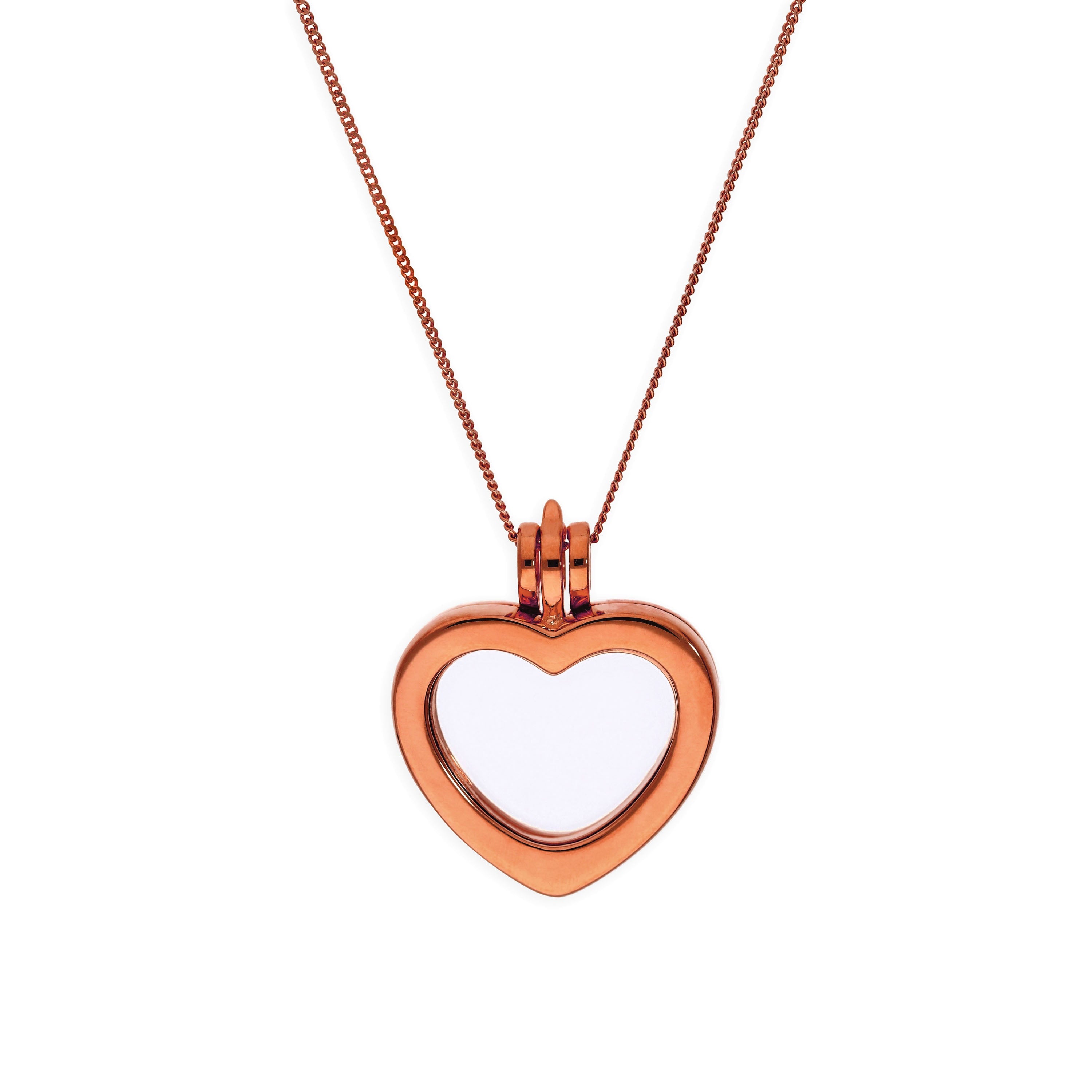 Kleiner Herzanhänger aus rosévergoldetem Sterlingsilber mit Kette, 16–22 Zoll