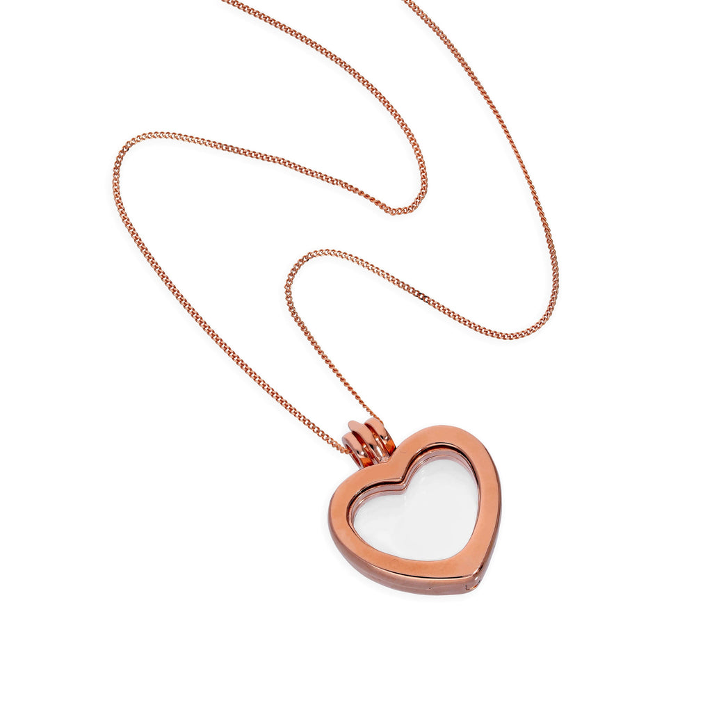 Kleiner Herzanhänger aus rosévergoldetem Sterlingsilber mit Kette, 16–22 Zoll