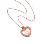 Kleiner Herzanhänger aus rosévergoldetem Sterlingsilber mit Kette, 16–22 Zoll