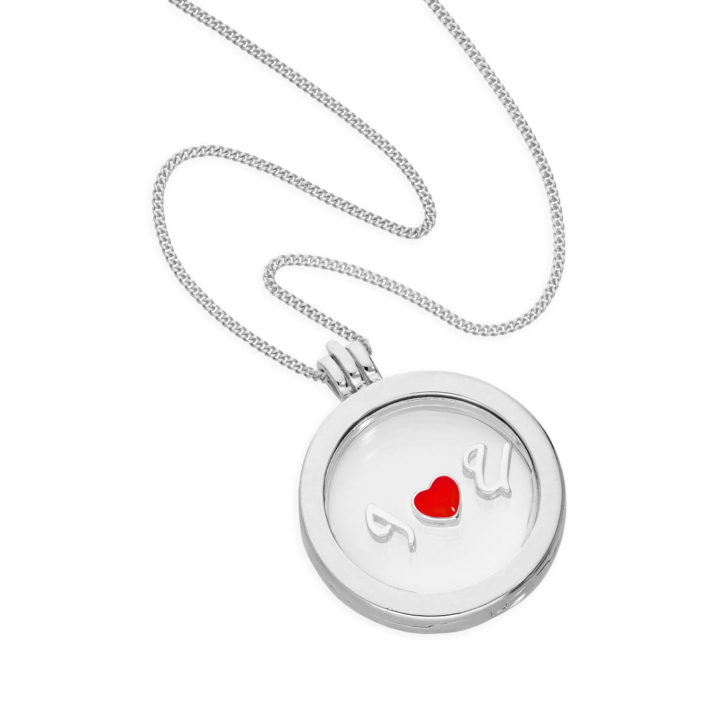 Groß Sterlingsilber Rund Schwebend Anhänger Medaillon an Kette von 40,5 bis 61 cm