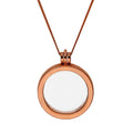 Großer runder Anhänger aus rosévergoldetem Sterlingsilber mit Kette, 40–60 cm