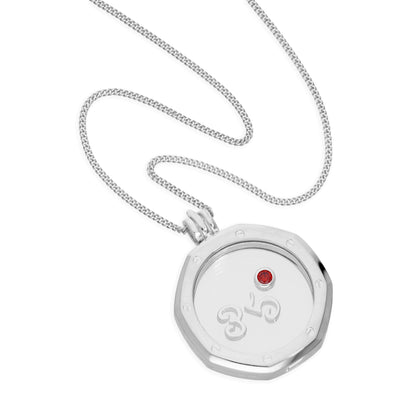 Groß Sterlingsilber Achteck Zifferblatt Schwebend Anhänger Medaillon an Kette 40,5 - 61cm