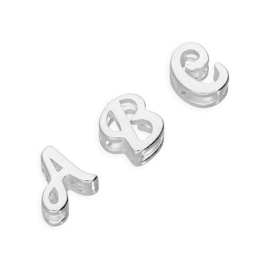 Sterling Silber Charms mit schwimmenden, verschnörkelten Buchstaben A–Z