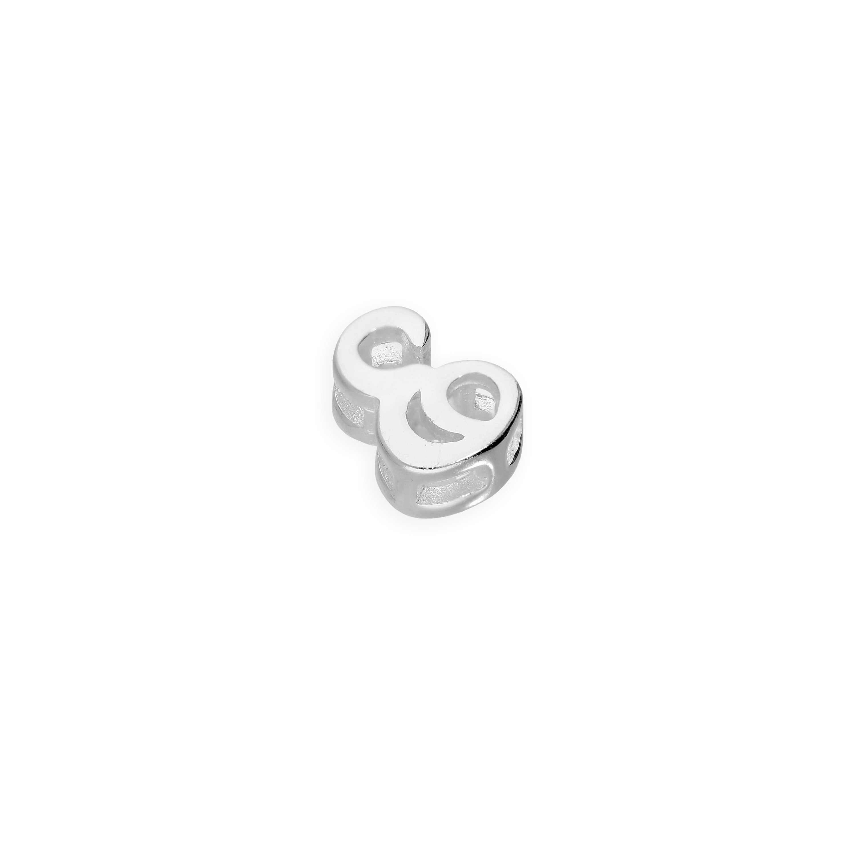 Sterlingsilber Charms mit schwimmenden, verschnörkelten Buchstaben A–Z