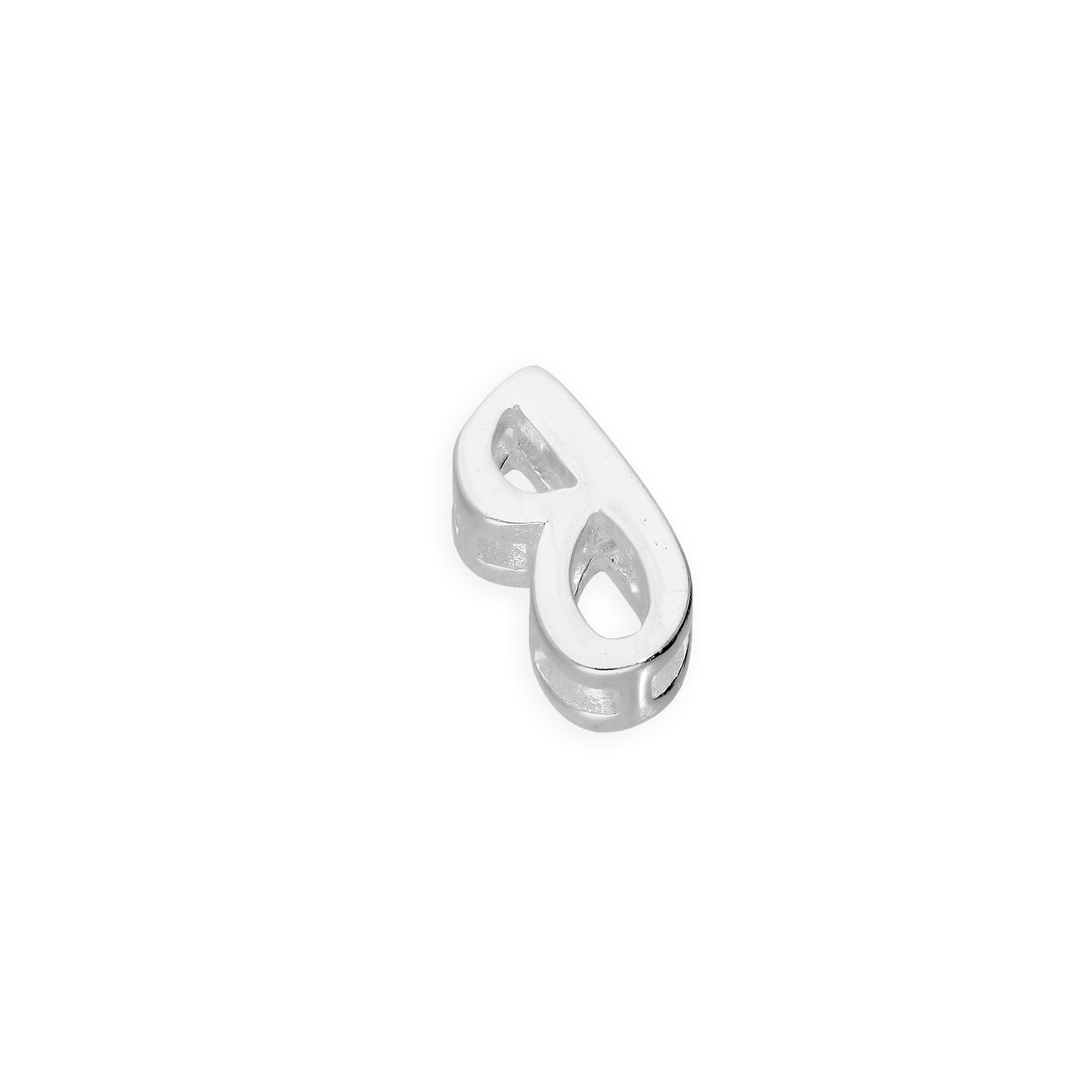Sterlingsilber Charms mit schwimmenden, verschnörkelten Buchstaben A–Z