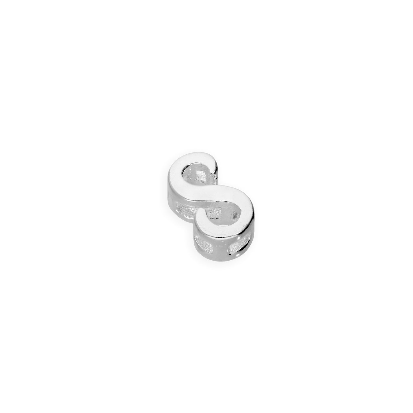 Sterling Silber Charms mit schwimmenden, verschnörkelten Buchstaben A–Z