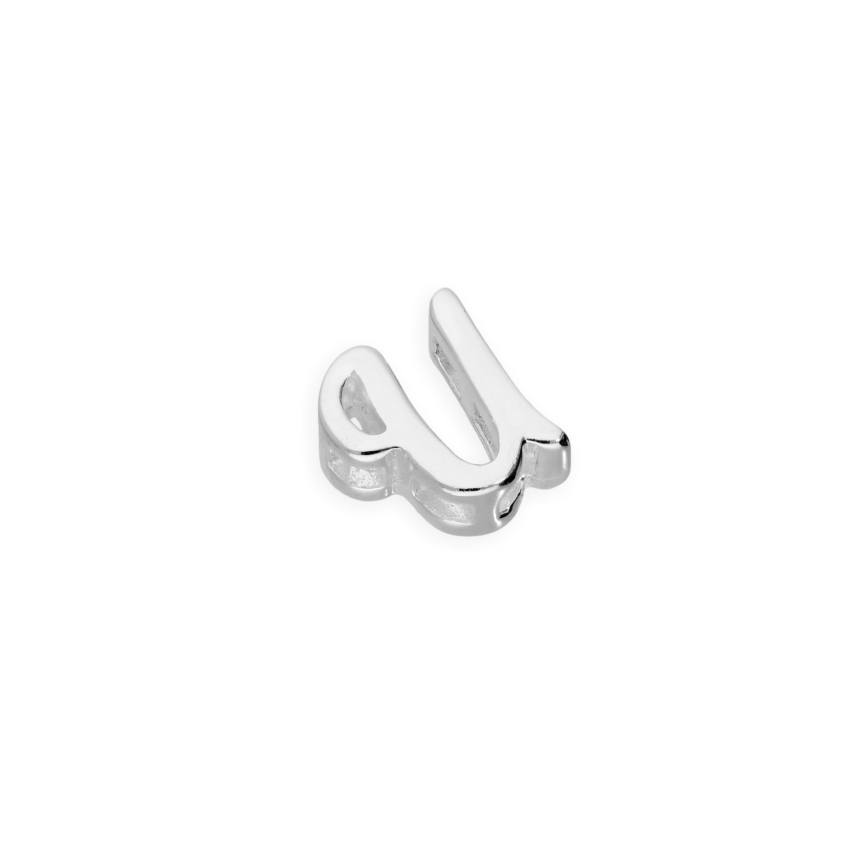 Sterlingsilber Charms mit schwimmenden, verschnörkelten Buchstaben A–Z