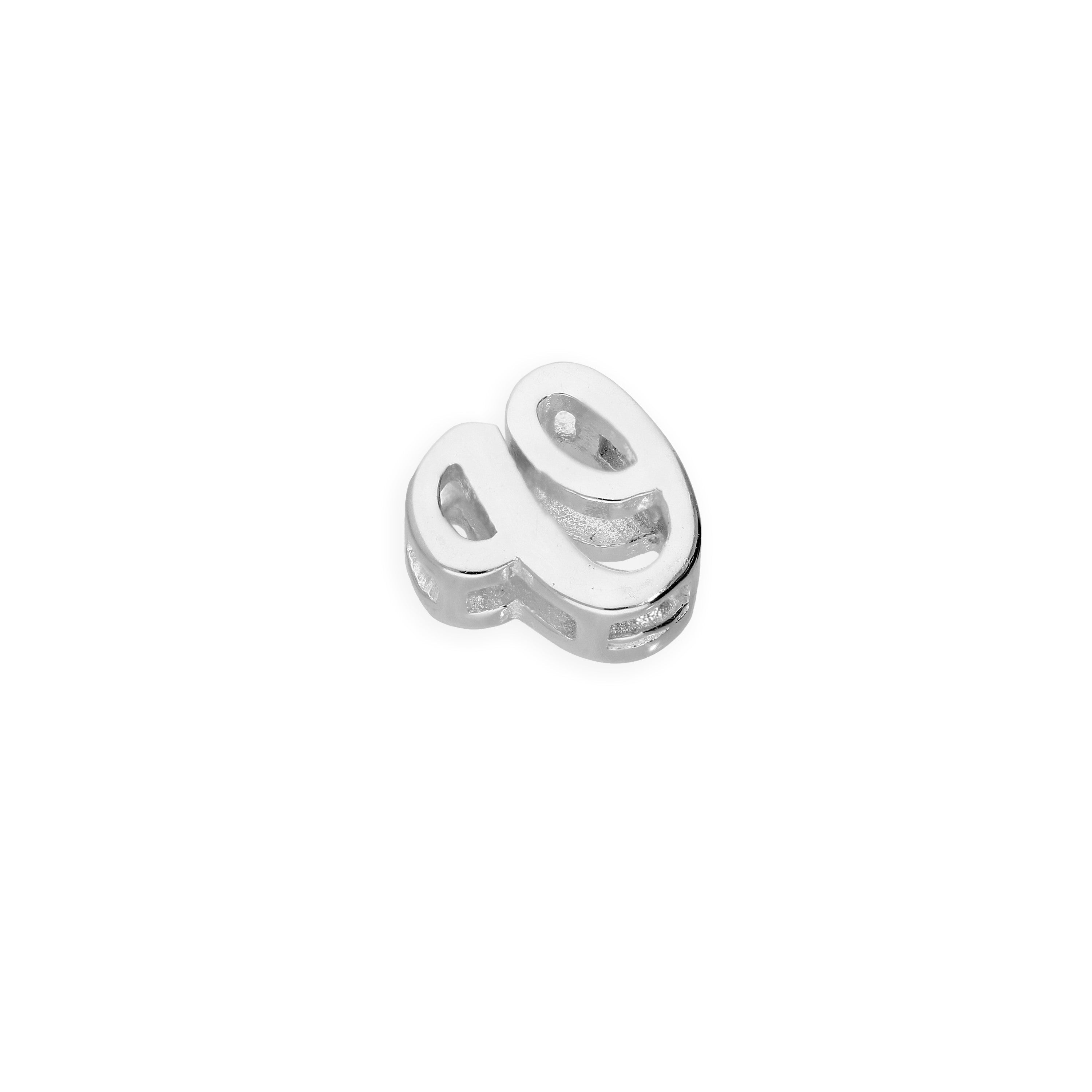 Sterlingsilber Charms mit schwimmenden, verschnörkelten Buchstaben A–Z