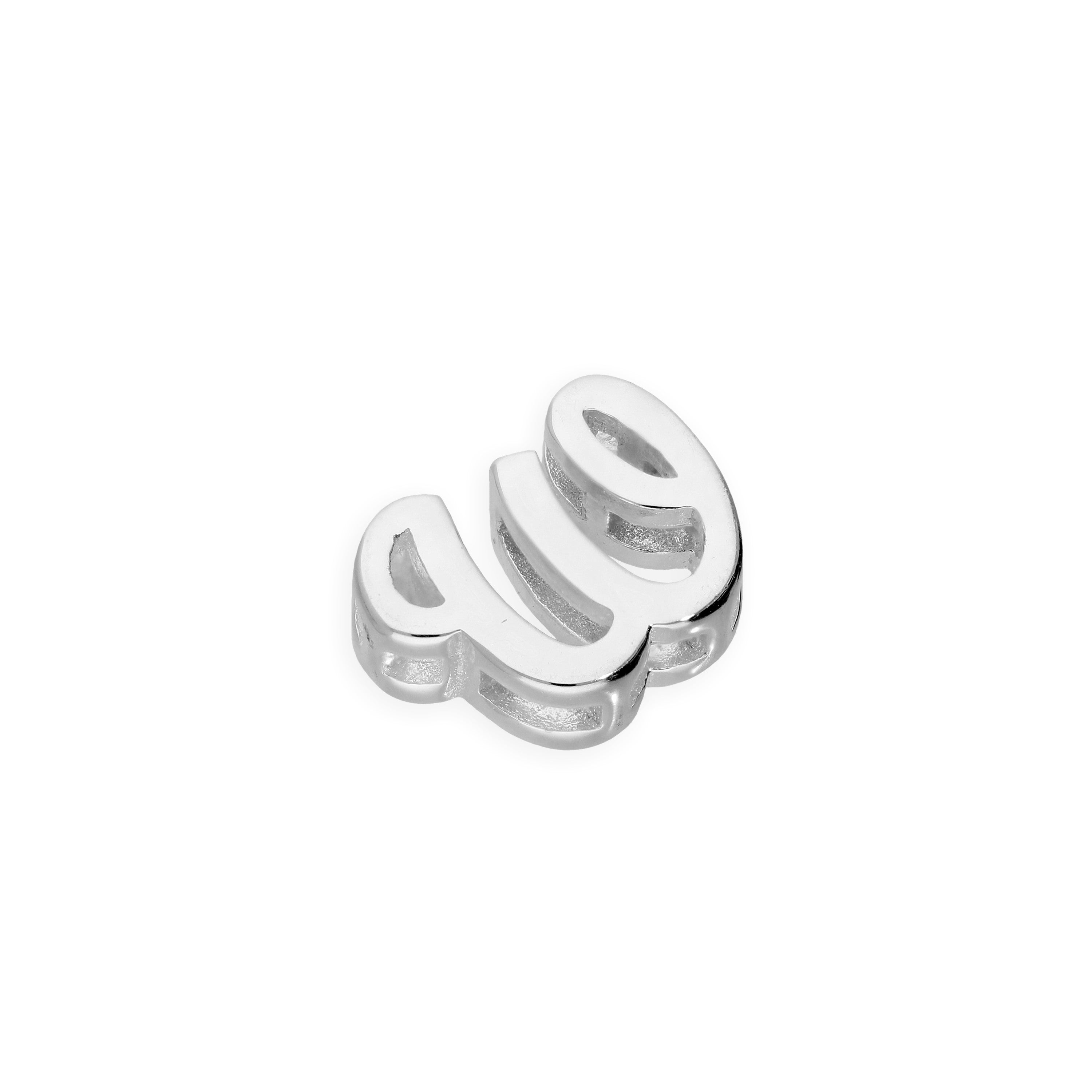 Sterlingsilber Charms mit schwimmenden, verschnörkelten Buchstaben A–Z