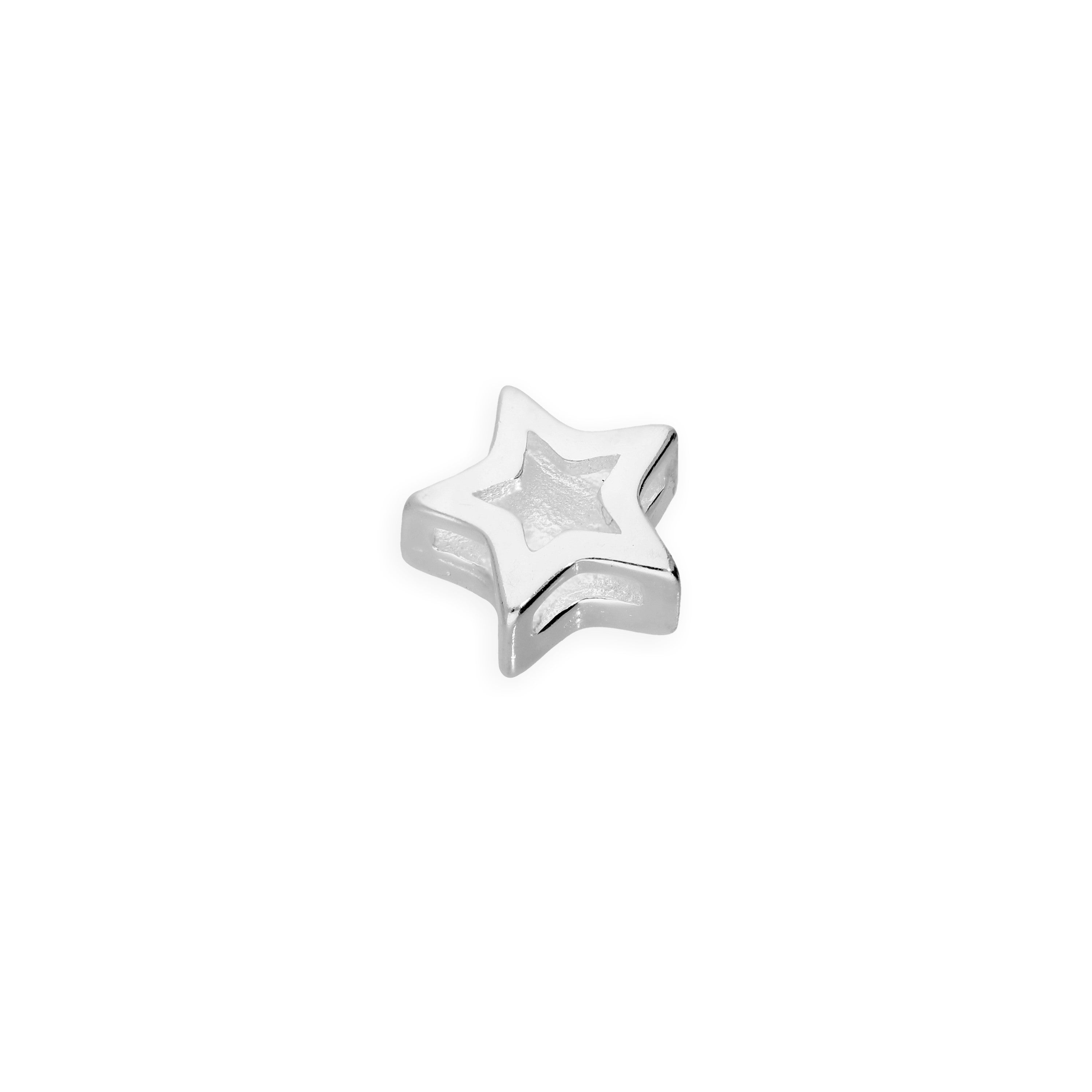 Sterlingsilber & Schwarz Emaille Schwebend Stern Anhänger