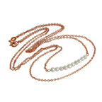 Rosévergoldet Sterlingsilber Doppelkette Perlenkette 15 & 18 Zoll