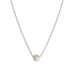 Sterlingsilber Verstellbar Halsband bis 45,5 cm Perle Halskette