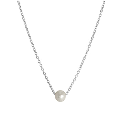 Sterlingsilber Verstellbar Halsband bis 45,5cm Perle Halskette