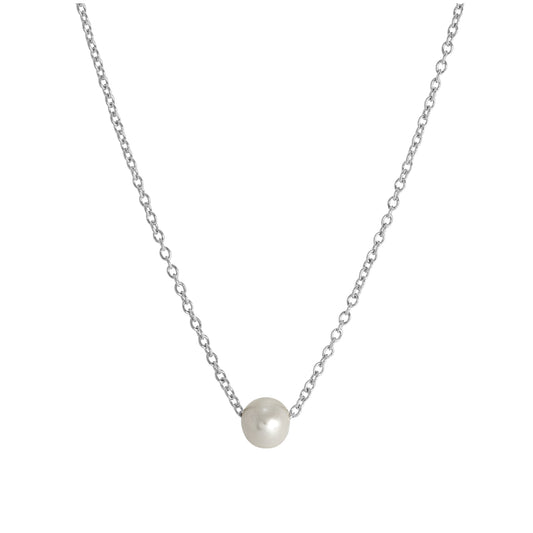 Sterlingsilber Verstellbar Halsband bis 45,5cm Perle Halskette