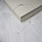 Sterlingsilber Verstellbar Halsband bis 45,5 cm Perle Halskette
