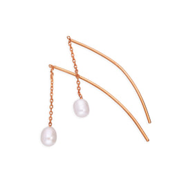 Rosévergoldet Sterlingsilber & Perle Bogen Ohrringe