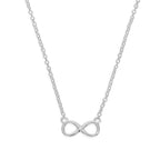Halskette aus Sterlingsilber mit echtem Diamant und Unendlichkeitszeichen, 45 cm