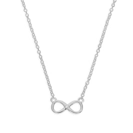 Sterlingsilber & Echt Diamant 45,5 cm Unendlichkeitssymbol Halskette