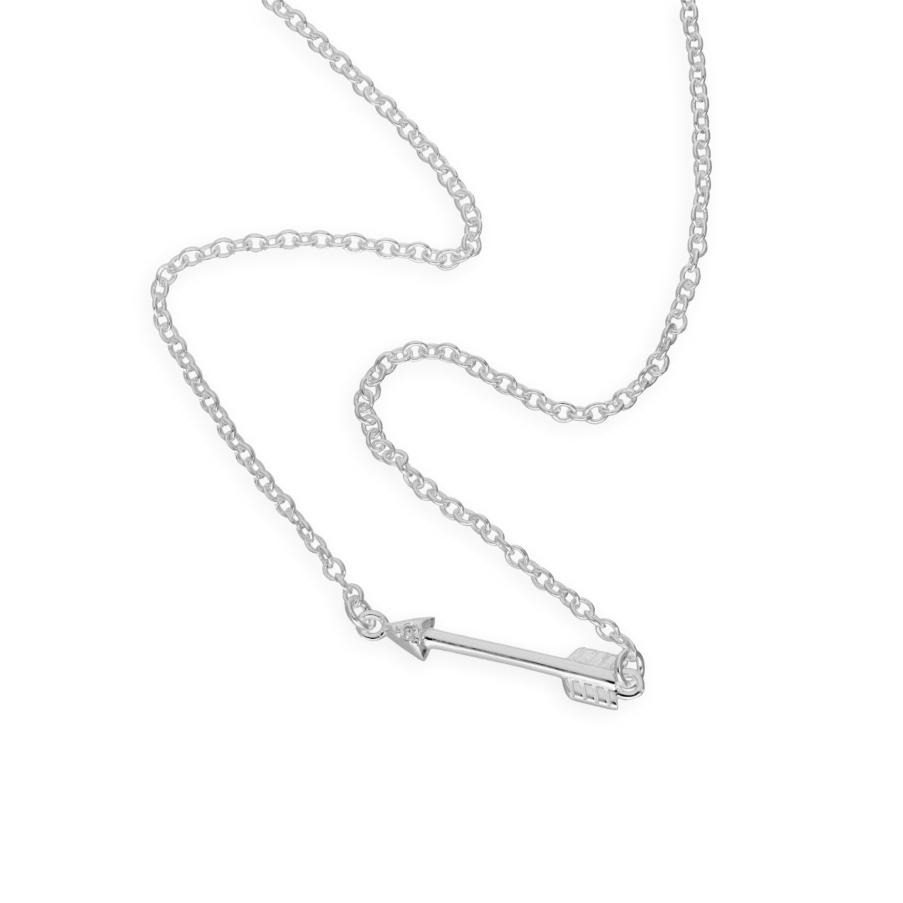 Sterlingsilber & Echt Diamant 45,5 cm Pfeil Halskette