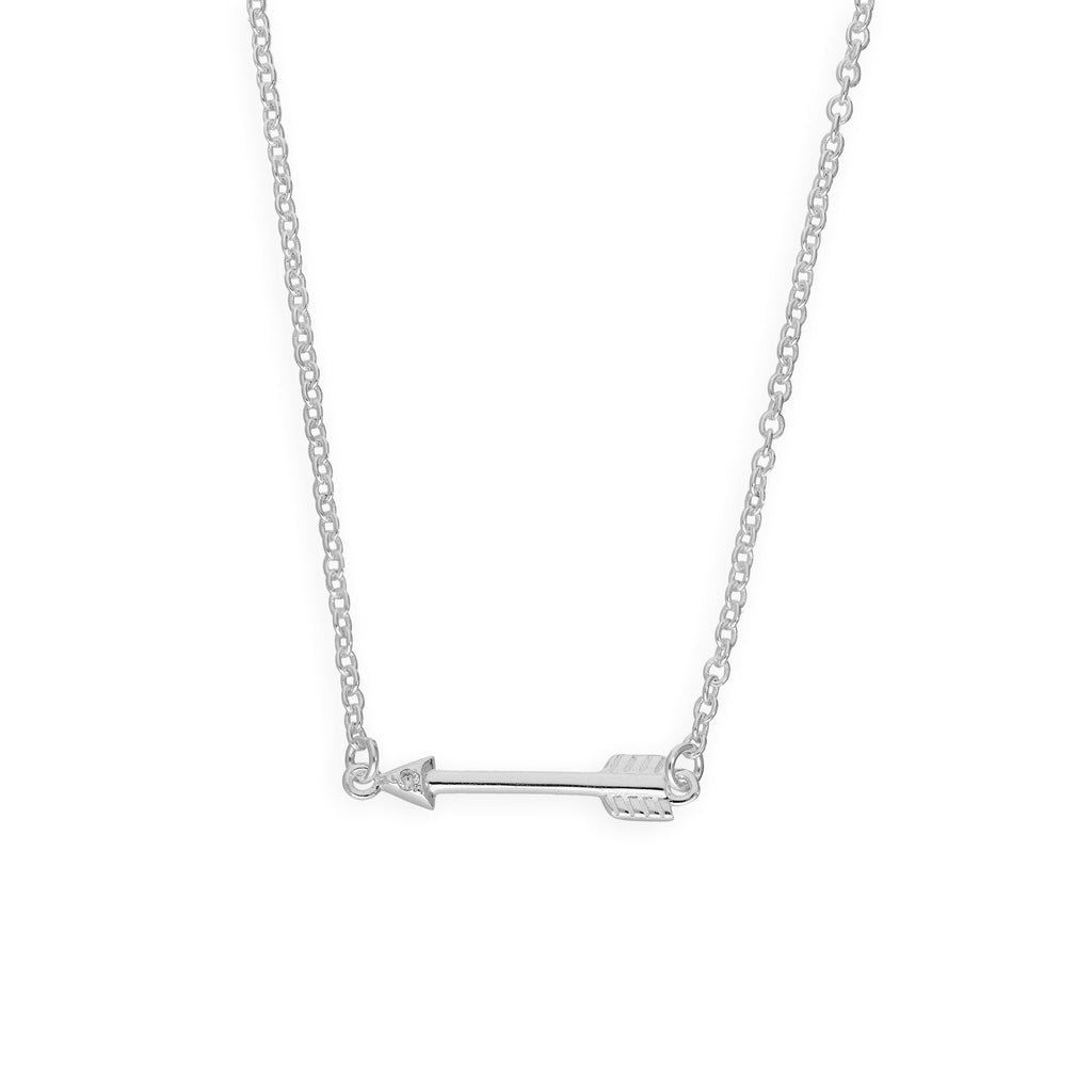 Sterlingsilber & Echt Diamant 45,5 cm Pfeil Halskette