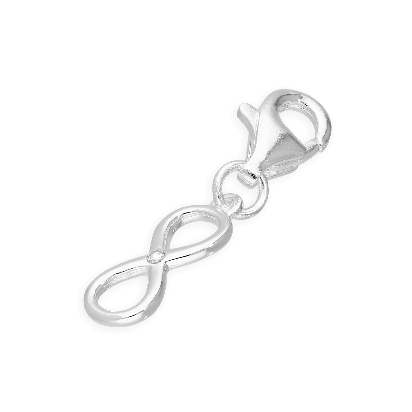 Sterlingsilber & Echt Diamant Unendlichkeitssymbol Anhänger zum Anklipsen