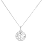 Halskette aus Sterlingsilber mit echtem Diamant in Baumform