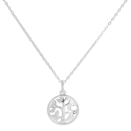 Halskette aus Sterlingsilber mit echtem Diamant in Baumform