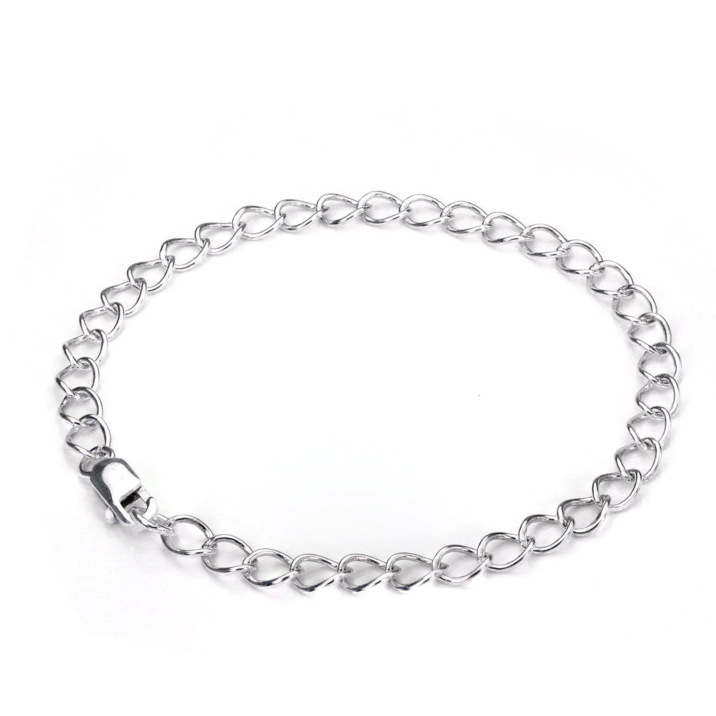 Sterlingsilber Light Curb Chain Charm-Armband