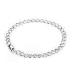 Sterlingsilber Light Curb Chain Charm-Armband