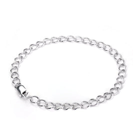 Sterlingsilber Light Curb Chain Charm-Armband