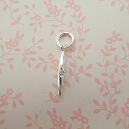Sterlingsilber & Echt Diamant Zacke Anhänger