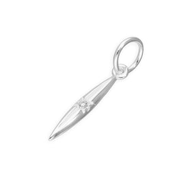 Spike-Charm-Anhänger aus Sterlingsilber mit echtem Diamant