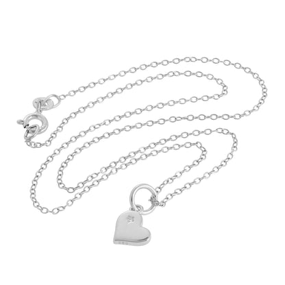Sterlingsilber & Echt Diamant Herz Halskette