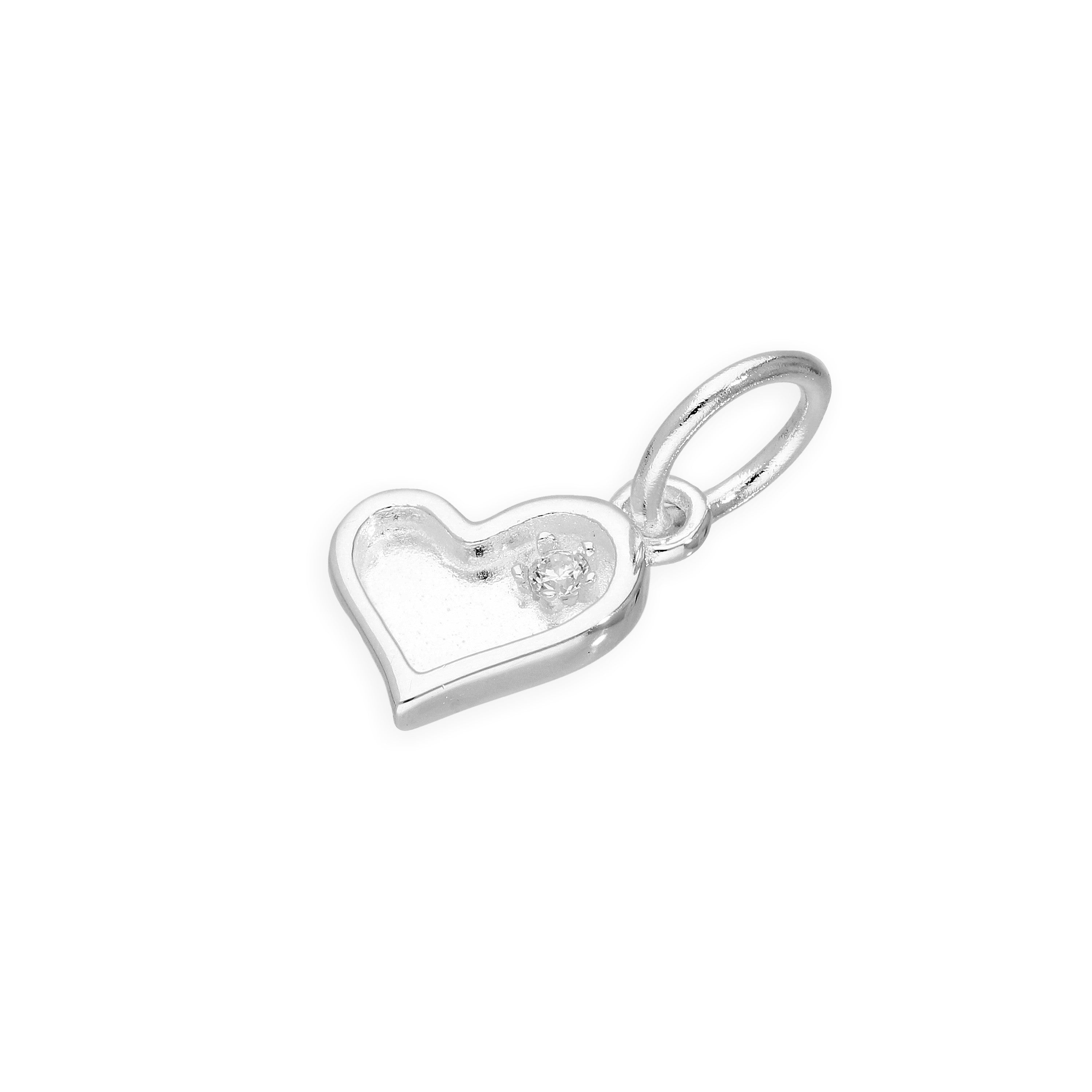 Sterlingsilber & Echt Diamant Herz Anhänger