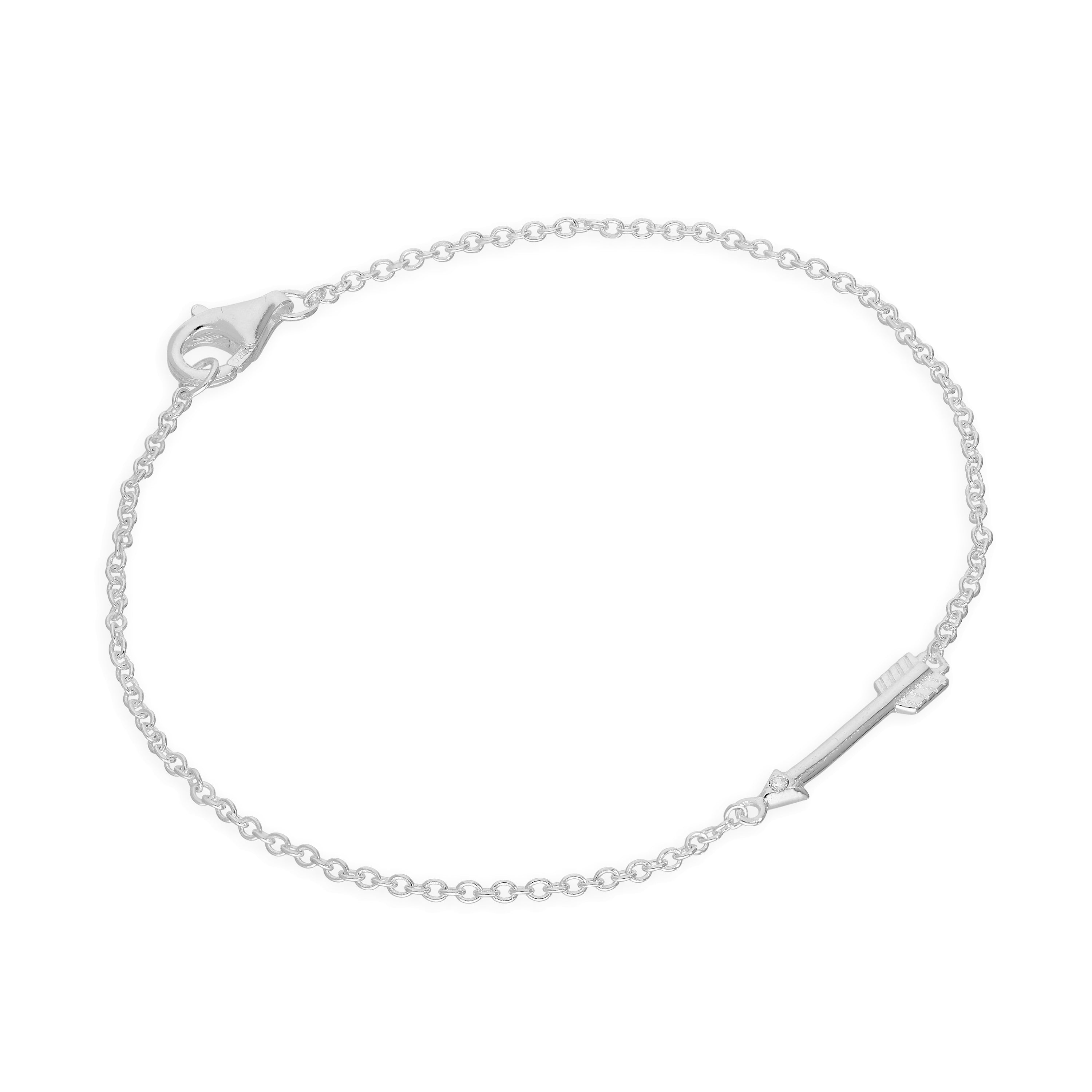Sterlingsilber & Echt Diamant 18 cm Pfeil Armband