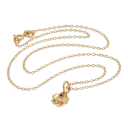 Roségold-beschichtete Halskette aus Sterlingsilber mit echten Diamanten in Blumenform