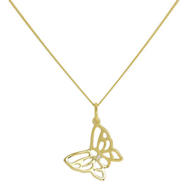 Vergoldet Sterlingsilber & Echt Diamant Schmetterling Halskette