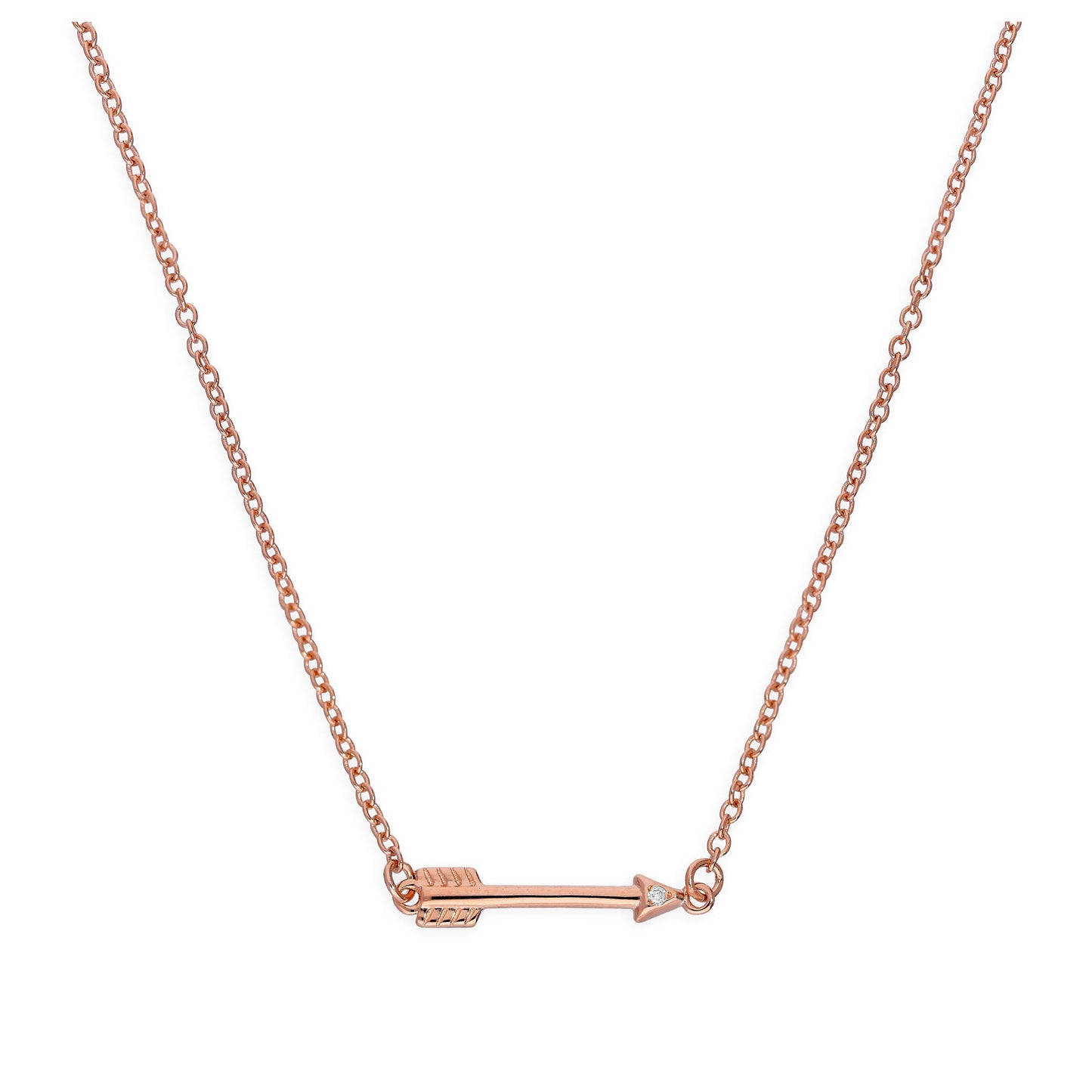 Rosévergoldet Sterlingsilber & Echt Diamant 120,5cm Pfeil Halskette